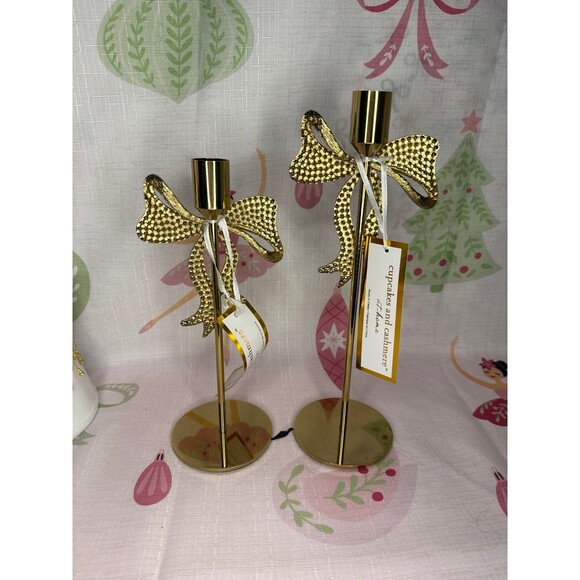 Cupcakes and Cashmere Rhinestoe Bow Candle Holders - Picture 4 of 5